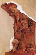 Egon Schiele Composition with Three Male Figures painting